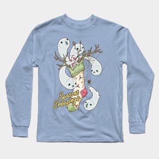 Creepy Christmas Stocking Greetings Long Sleeve T-Shirt